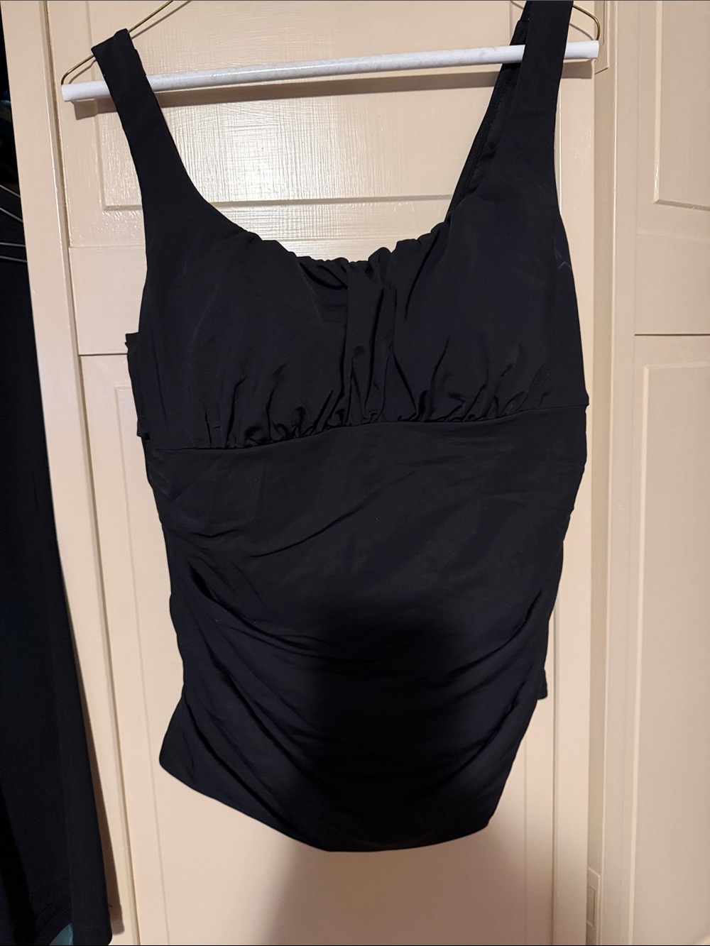 Classic Black swim tank gathered on top size 14 like new condition